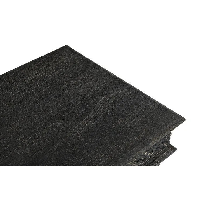 HomeRoots 24 Black Distressed Solid Wood End Table - 24