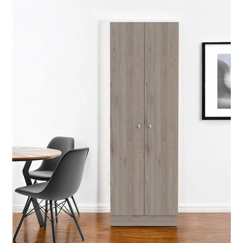 71 in Light Gray Wood Pantry or Storage Closet