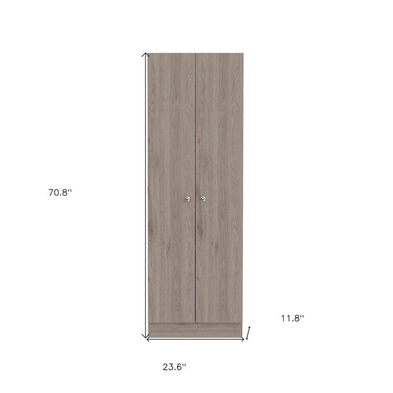 71 in Light Gray Wood Pantry or Storage Closet