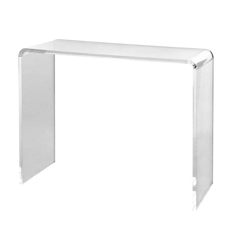Clear Acrylic Rectangular Console Side End Table Perfect for Both Indoor and Outdoor Use - 38x15x29 in