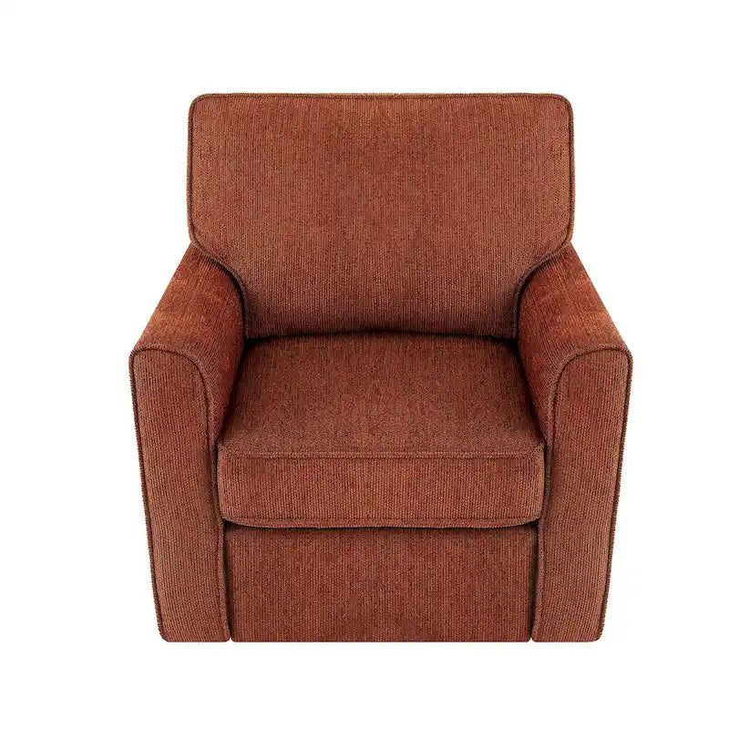 Chenille 360 Swivel Lounge Chair, Modern Armchair with Side Pockets Swivel Sofa Chair Ergonomic Recliner Chair for Bedroom