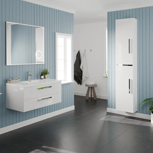 14 in-W x 70 in-H Glossy White Freestanding Linen Cabinet
