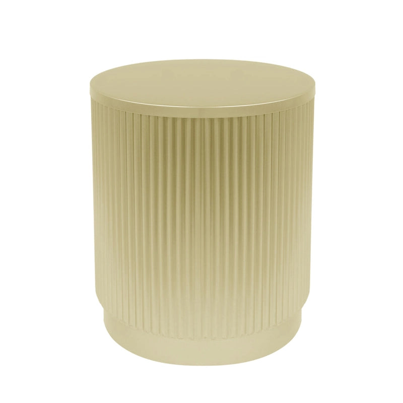 15 Modern Round Side Table with Vertical Stripes and Iron Frame for Living Room or Bedroom