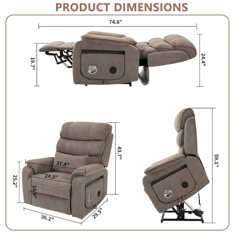 Flagship Oversized Recliner Chair with Wireless Charge, Massage & Heat