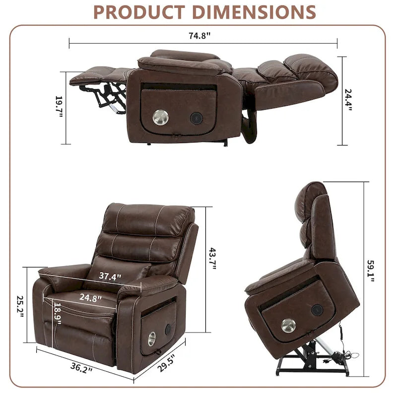 Flagship Oversized Recliner Chair with Wireless Charge, Massage & Heat