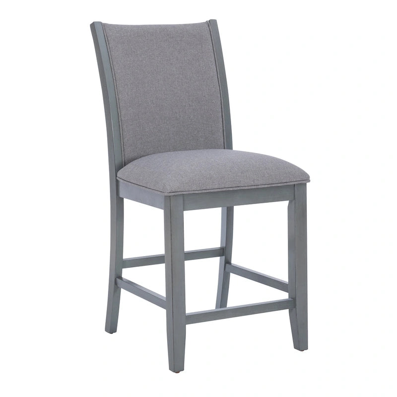 Grey Upholstered 25-Inch Counter Stool - Set of 2