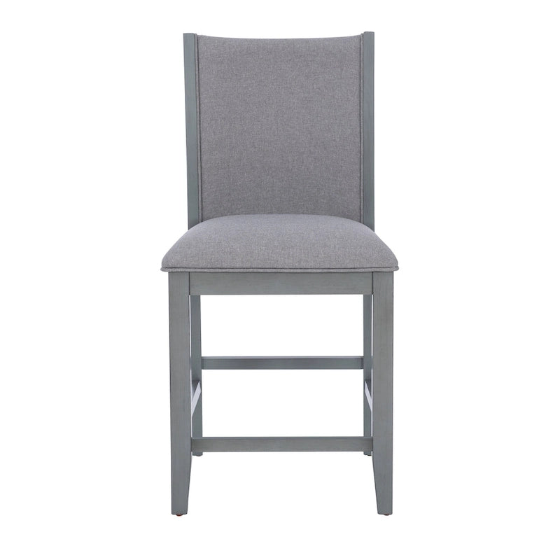 Grey Upholstered 25-Inch Counter Stool - Set of 2