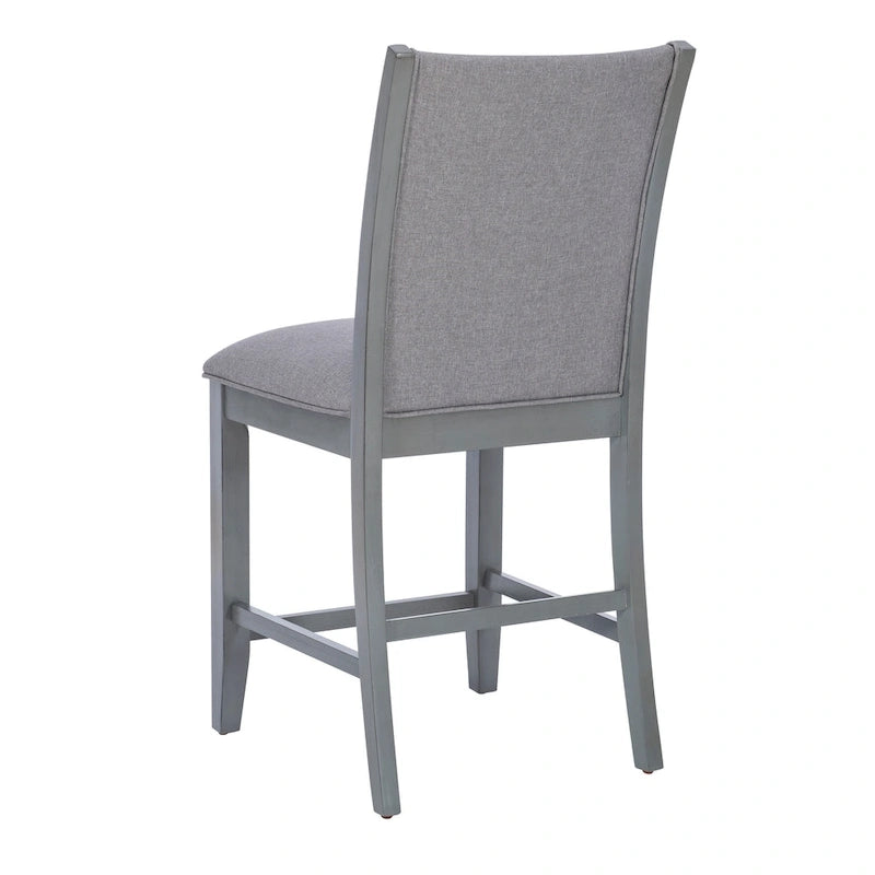 Grey Upholstered 25-Inch Counter Stool - Set of 2