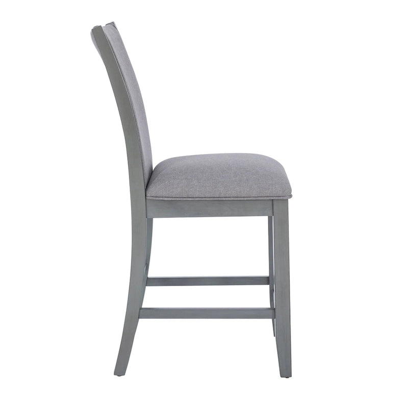 Grey Upholstered 25-Inch Counter Stool - Set of 2
