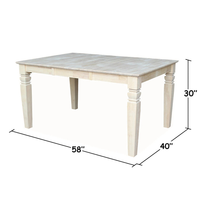 Butterfly Leaf Dining Table - Unfinished Solid Wood
