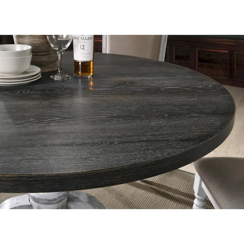 Roundhill Furniture Iris 5-Piece Dining Set, Weathered White and Gray