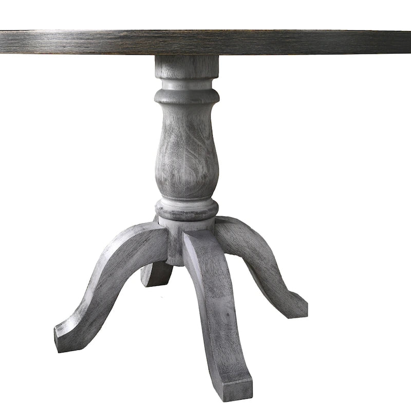Roundhill Furniture Iris 5-Piece Dining Set, Weathered White and Gray