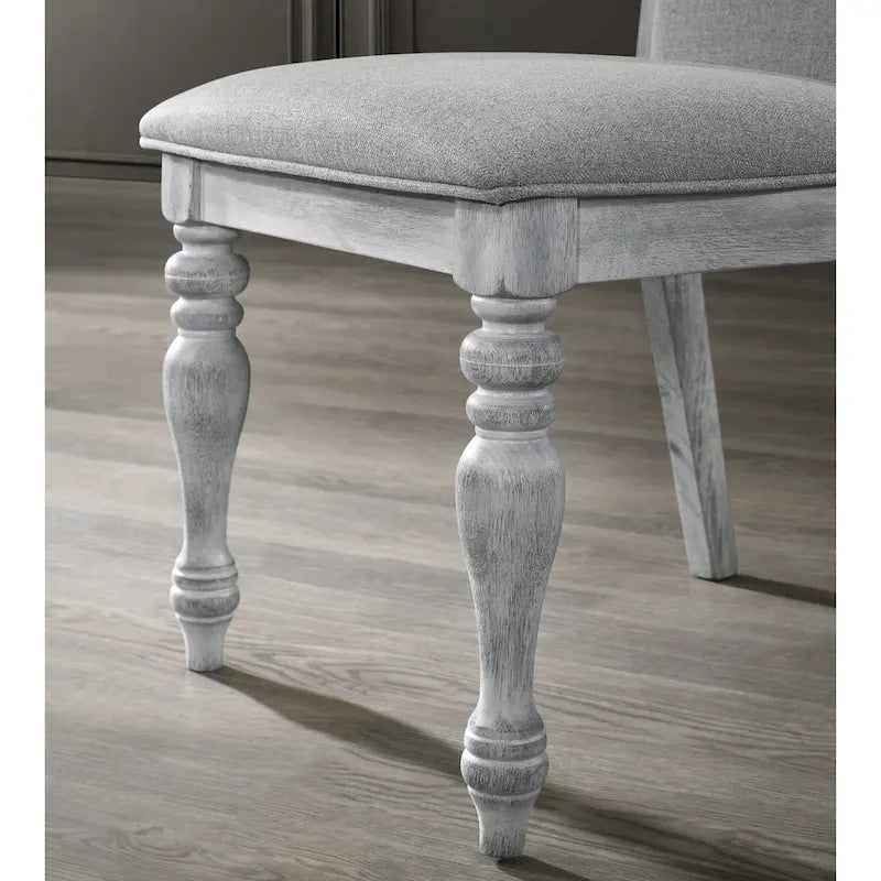 Roundhill Furniture Iris 5-Piece Dining Set, Weathered White and Gray