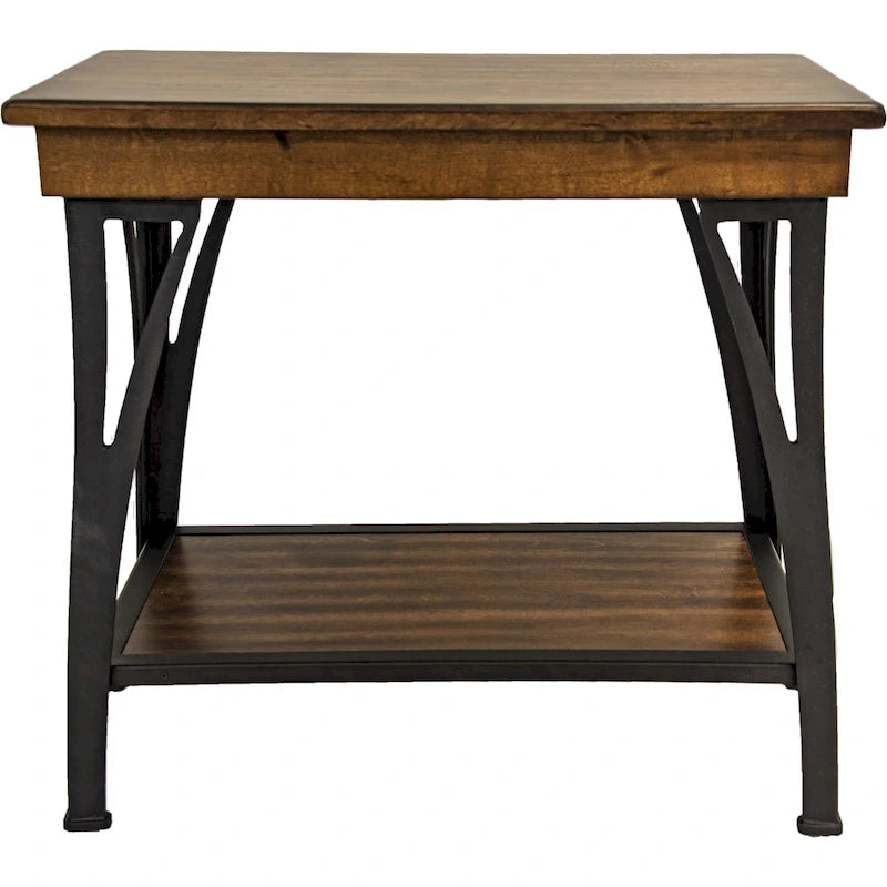 Copper Finish 1-Shelf Chairside Table