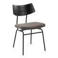 Mid-Century Upholstered Dining Chair with Wood Backrest - Set of 2