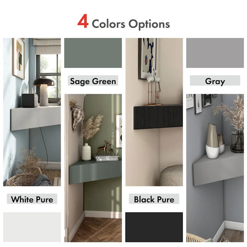 Furniture of America Sukhumi Transitional 47-inch 3-Shelf Wall-Mounted Corner TV Console