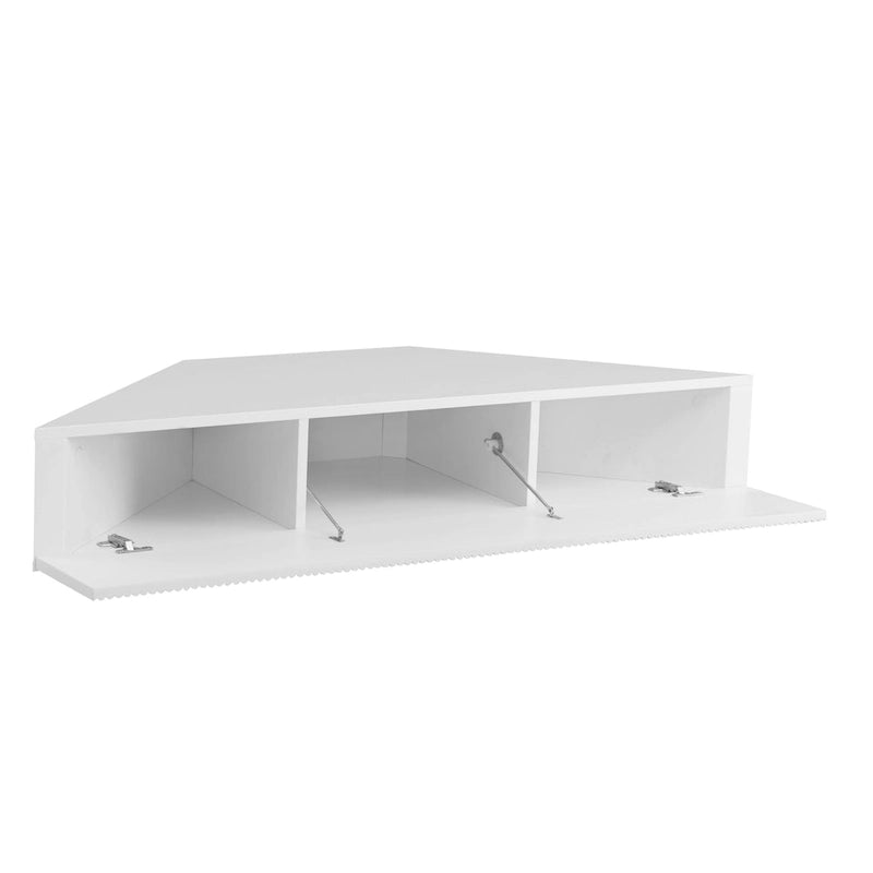 Furniture of America Sukhumi Transitional 47-inch 3-Shelf Wall-Mounted Corner TV Console