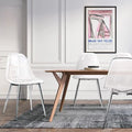 Modern Transparent Acrylic Shell Chair with Silver Metal Legs