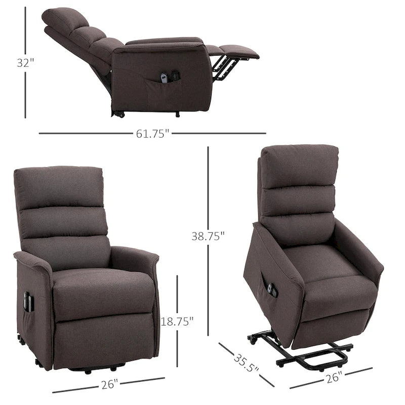 Electric Power Lift Recliner with Massage, Vibration and Remote Control