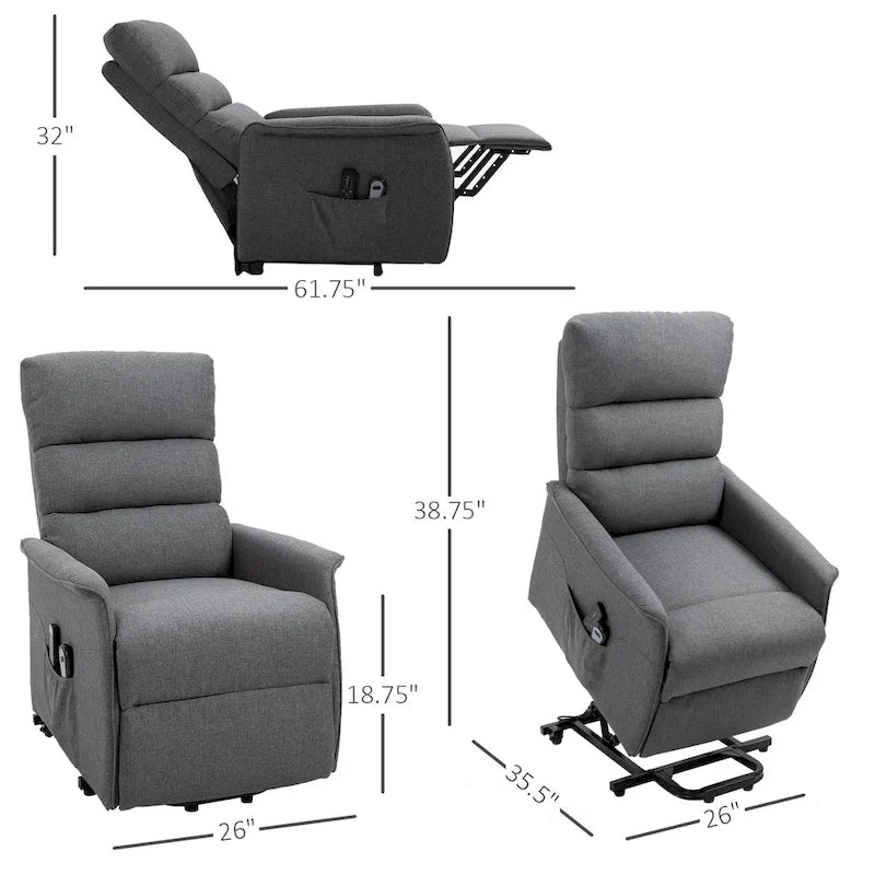 Electric Power Lift Recliner with Massage, Vibration and Remote Control