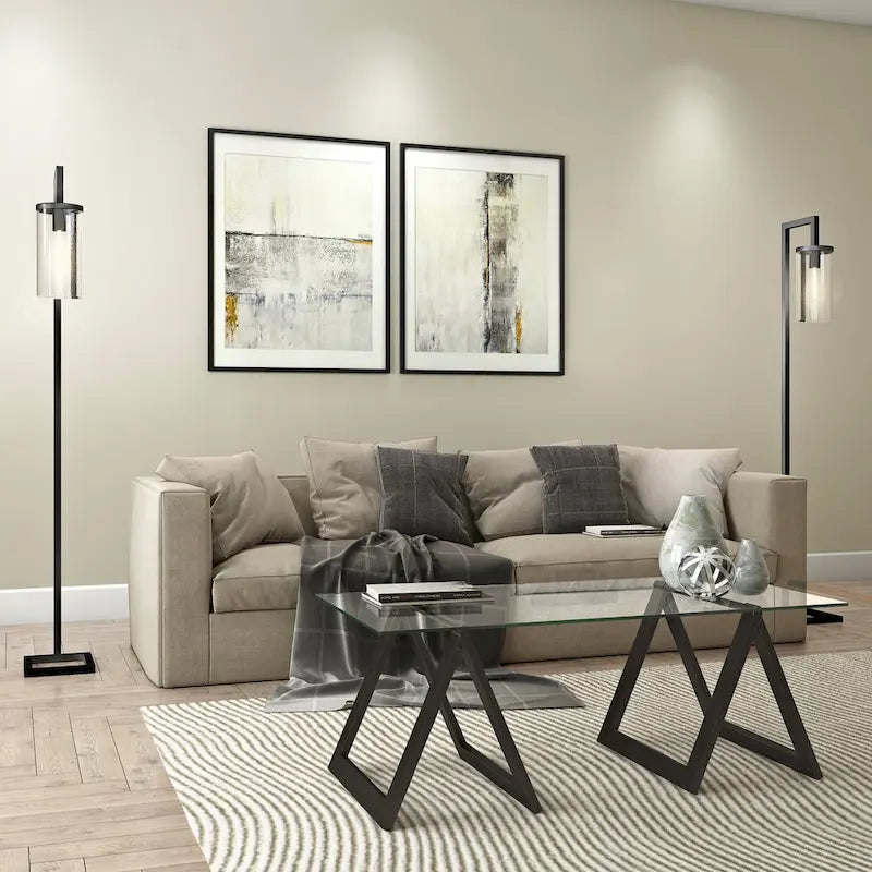 Sawhorse Leg Tempered Glass Coffee Table - Optional Finishes
