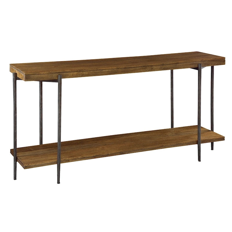 Solid Mango Wood and Forged Iron Sofa Table