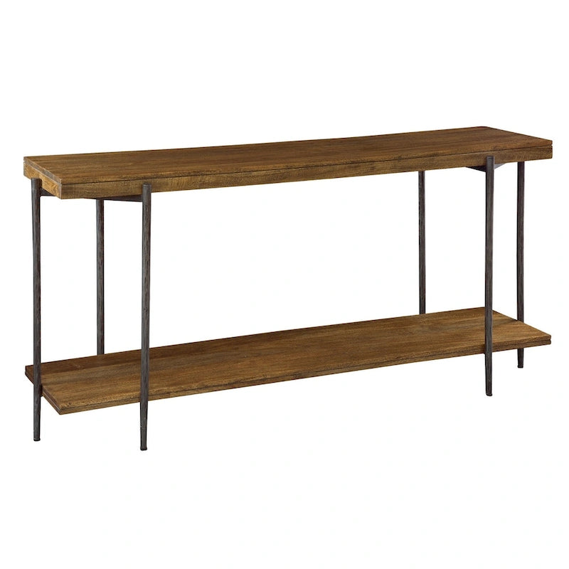 Solid Mango Wood and Forged Iron Sofa Table