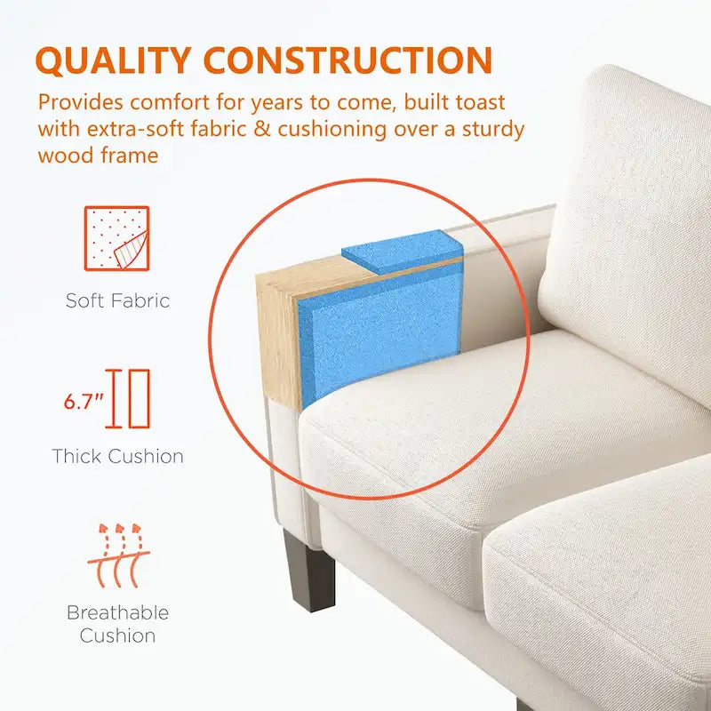 Fabric Upholstered Living Room Furniture Sofa
