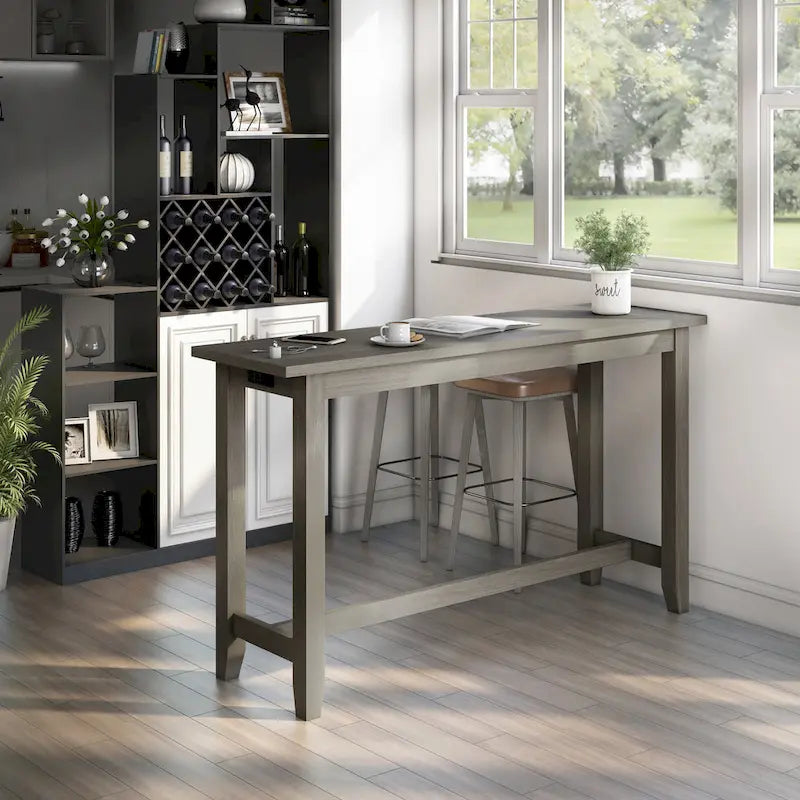 64-Inch Counter Height Dining Table with USB Port