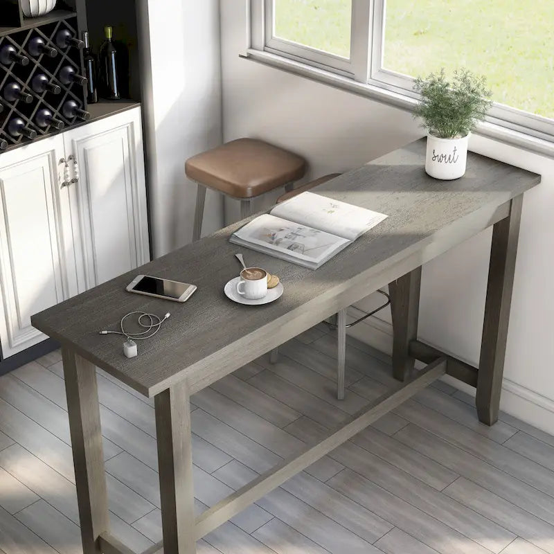64-Inch Counter Height Dining Table with USB Port