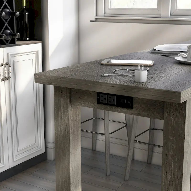 64-Inch Counter Height Dining Table with USB Port