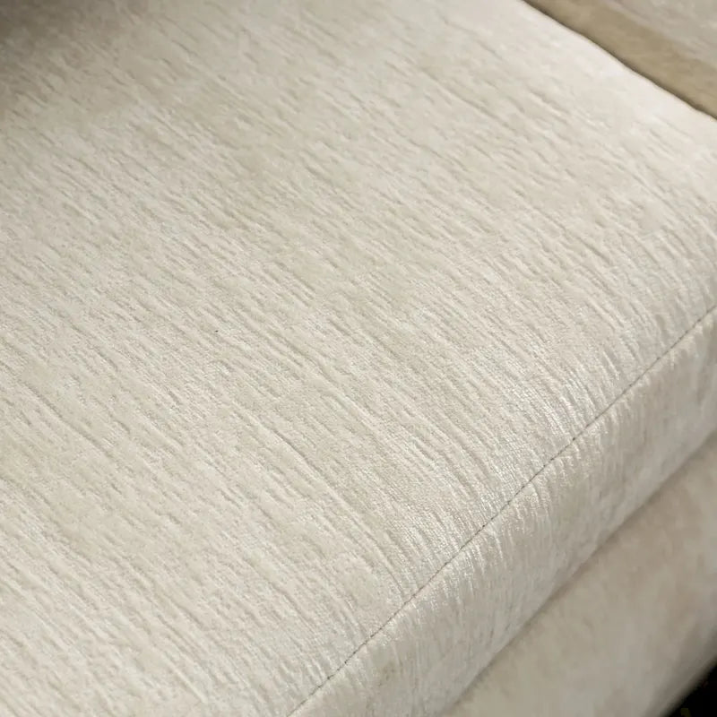 Transitional Beige Chenille Upholstered Sofa with Accent Pillows