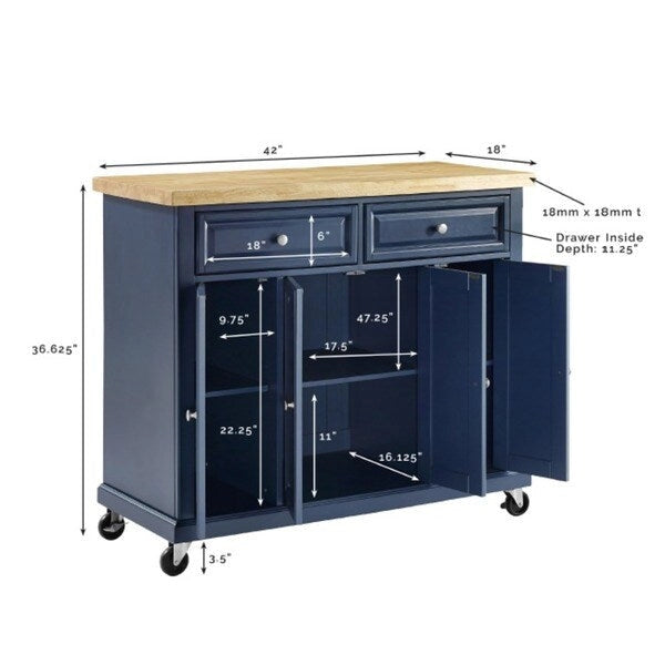 Crosley Madison Kitchen Cart - 42 W x18 D x 36.63 H