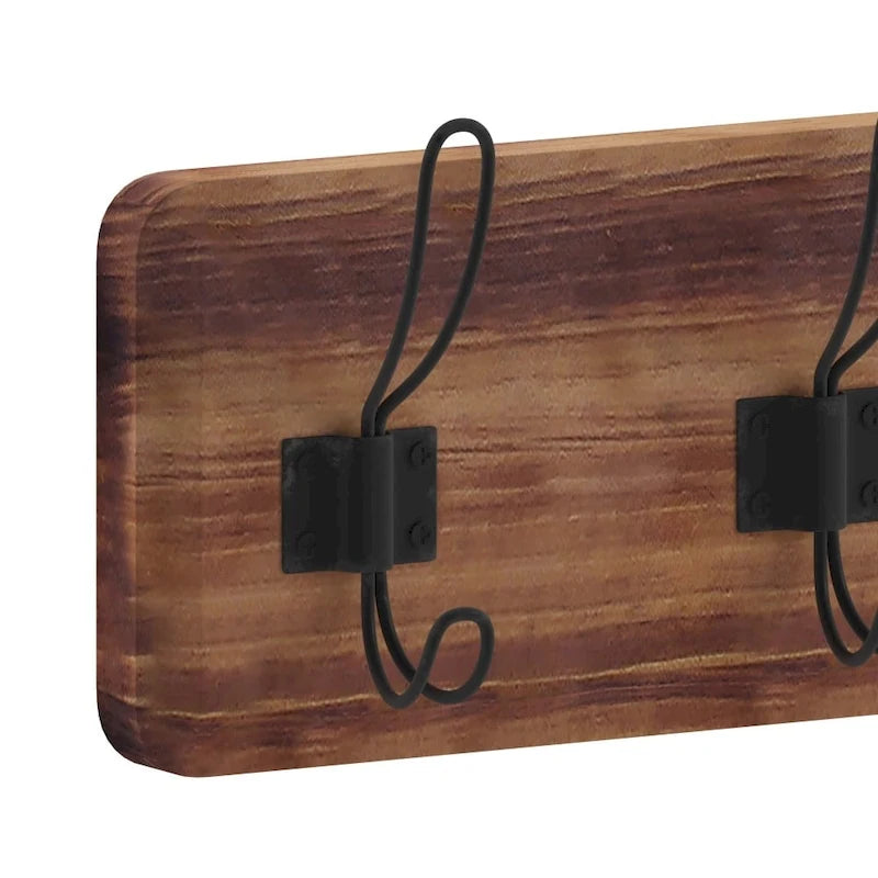 Wall Mounted Storage Rack with Upper Shelf and Storage Hooks
