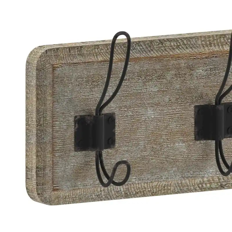 Wall Mounted Storage Rack with Upper Shelf and Storage Hooks