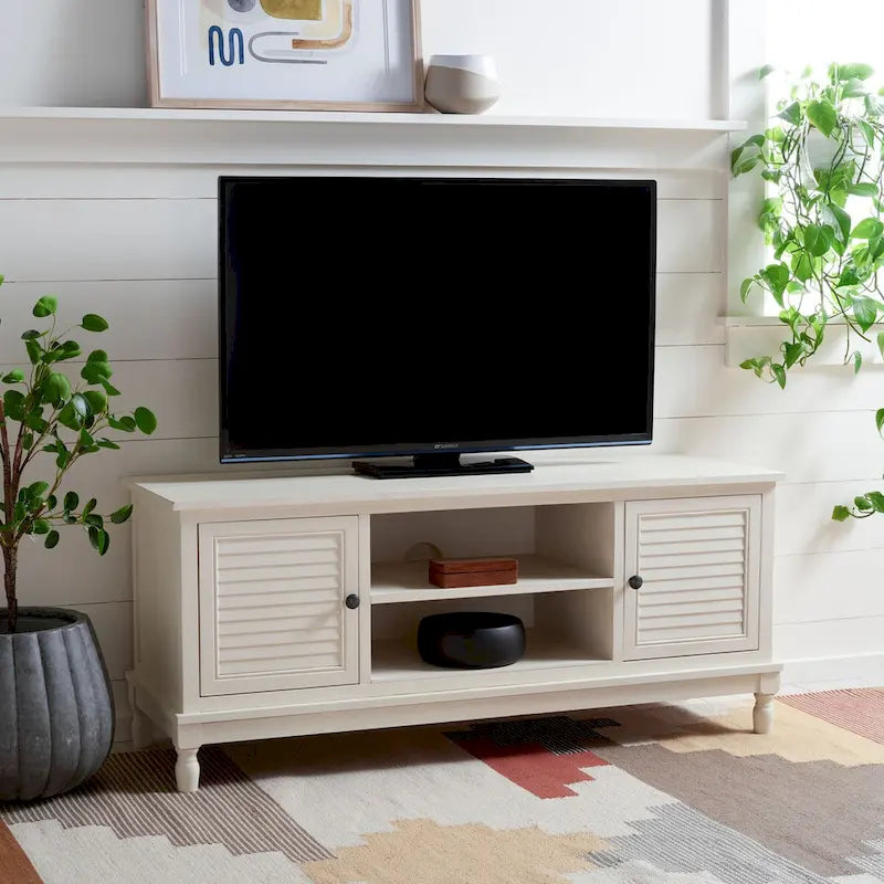SAFAVIEH Caitlyn 2 Door 1 Shelf Media Stand - 47 W x 16 D x 20 H - 47Wx16Dx20H