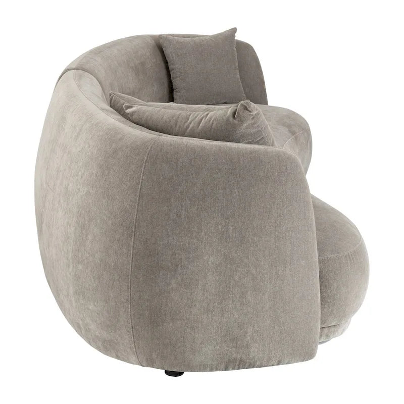 Neutral Modern 4-Seat Rectangle Curved Sofa - 117 x 49 x 31