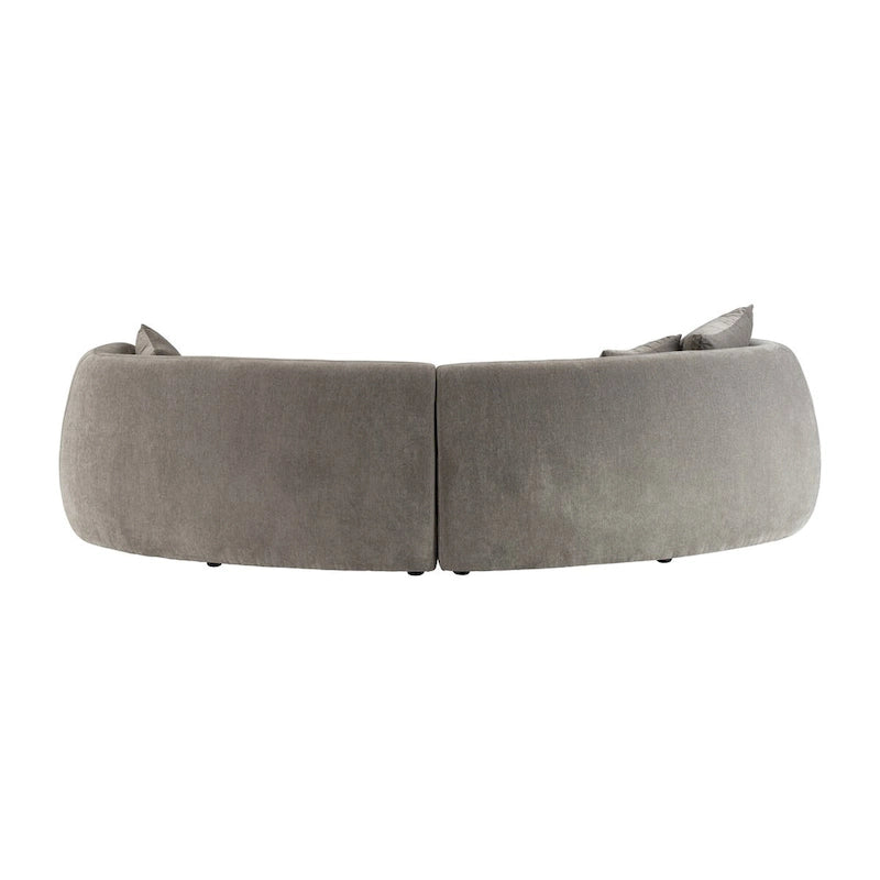 Neutral Modern 4-Seat Rectangle Curved Sofa - 117 x 49 x 31