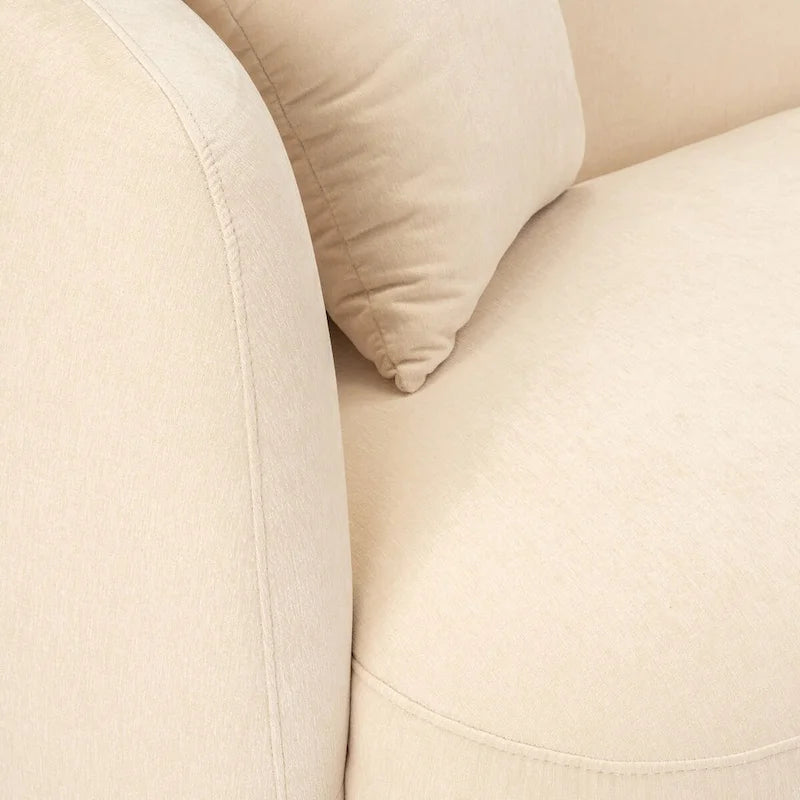 Neutral Modern 4-Seat Rectangle Curved Sofa - 117 x 49 x 31