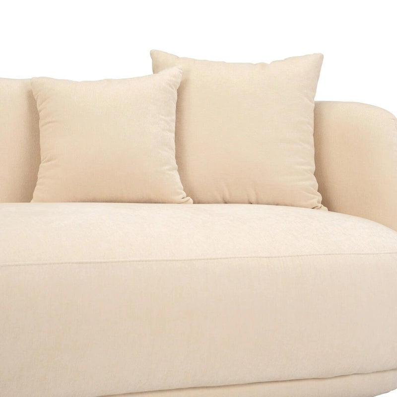 Neutral Modern 4-Seat Rectangle Curved Sofa - 117 x 49 x 31