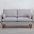 Yucca Modern Loveseat Sofa, Polyester / Vegan Leather Settee Couch - Includes 2 Pillows