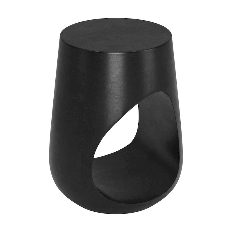Mango Wood Sculptural Side Table - Black