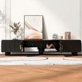 Modern TV Stand with Glass Door 2 Drawers and Cabinets for TVs up to 80 Inches