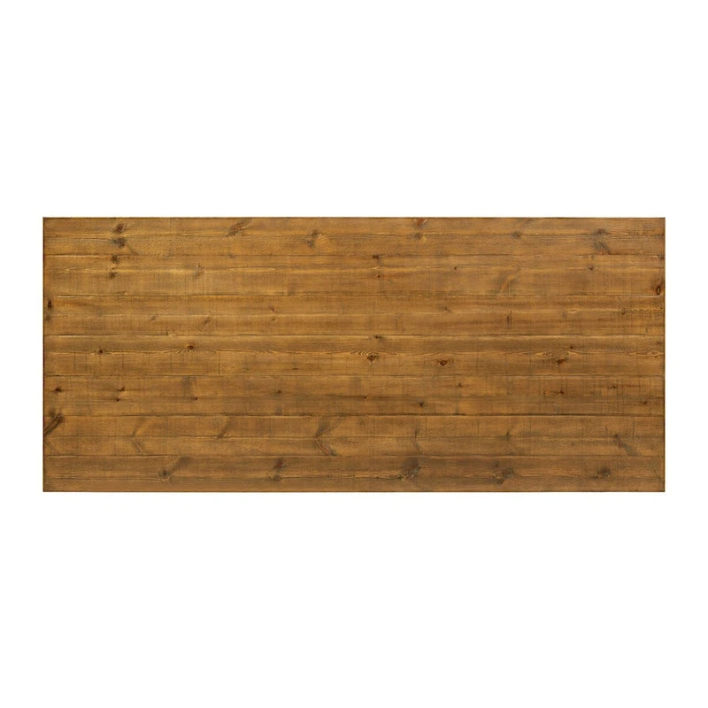 Rustic Solid Pine Trestle Dining Table - Honey Finish