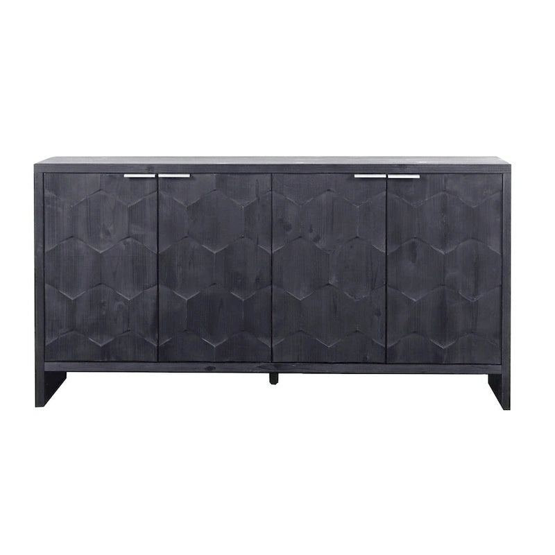 Farmhouse Style 4-Door Wooden Sideboard Buffet Cabinet