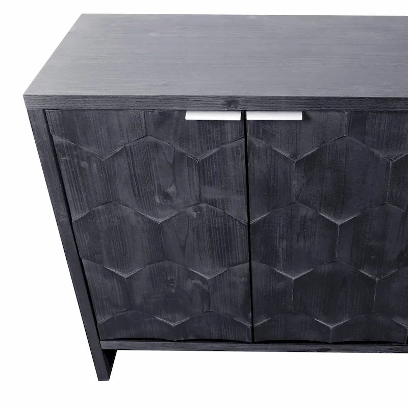 Farmhouse Style 4-Door Wooden Sideboard Buffet Cabinet