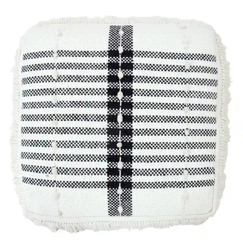 18 Inch White 100% Cotton Ottoman