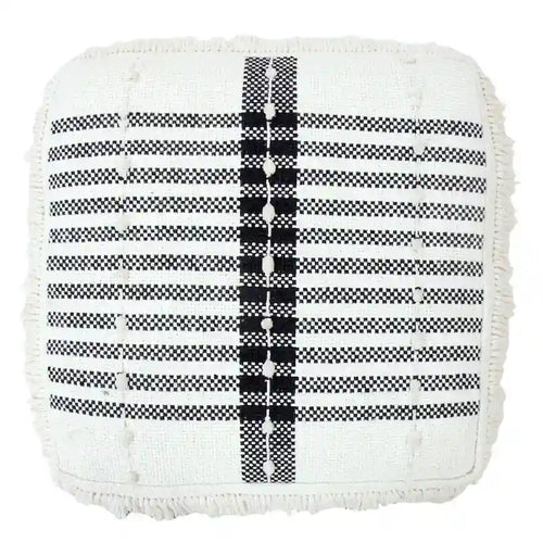 18 Inch White 100% Cotton Ottoman