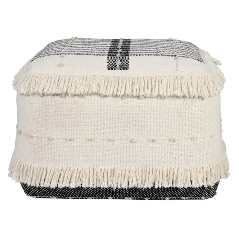 18 Inch White 100% Cotton Ottoman