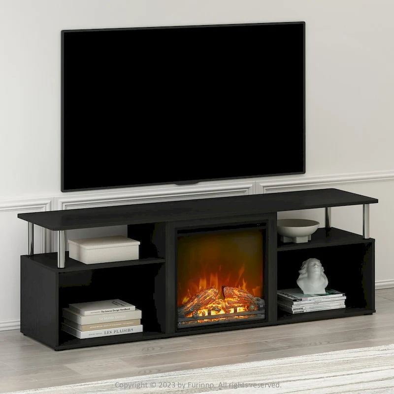 Open Storage Decorative Electric Fireplace TV Stand for TV up to 70 Inch